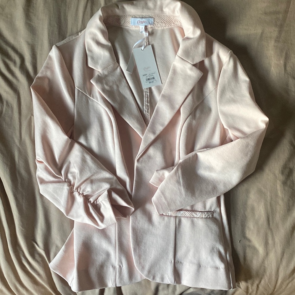 *NWT* Candie’s Pink Blazer with Lace Trim